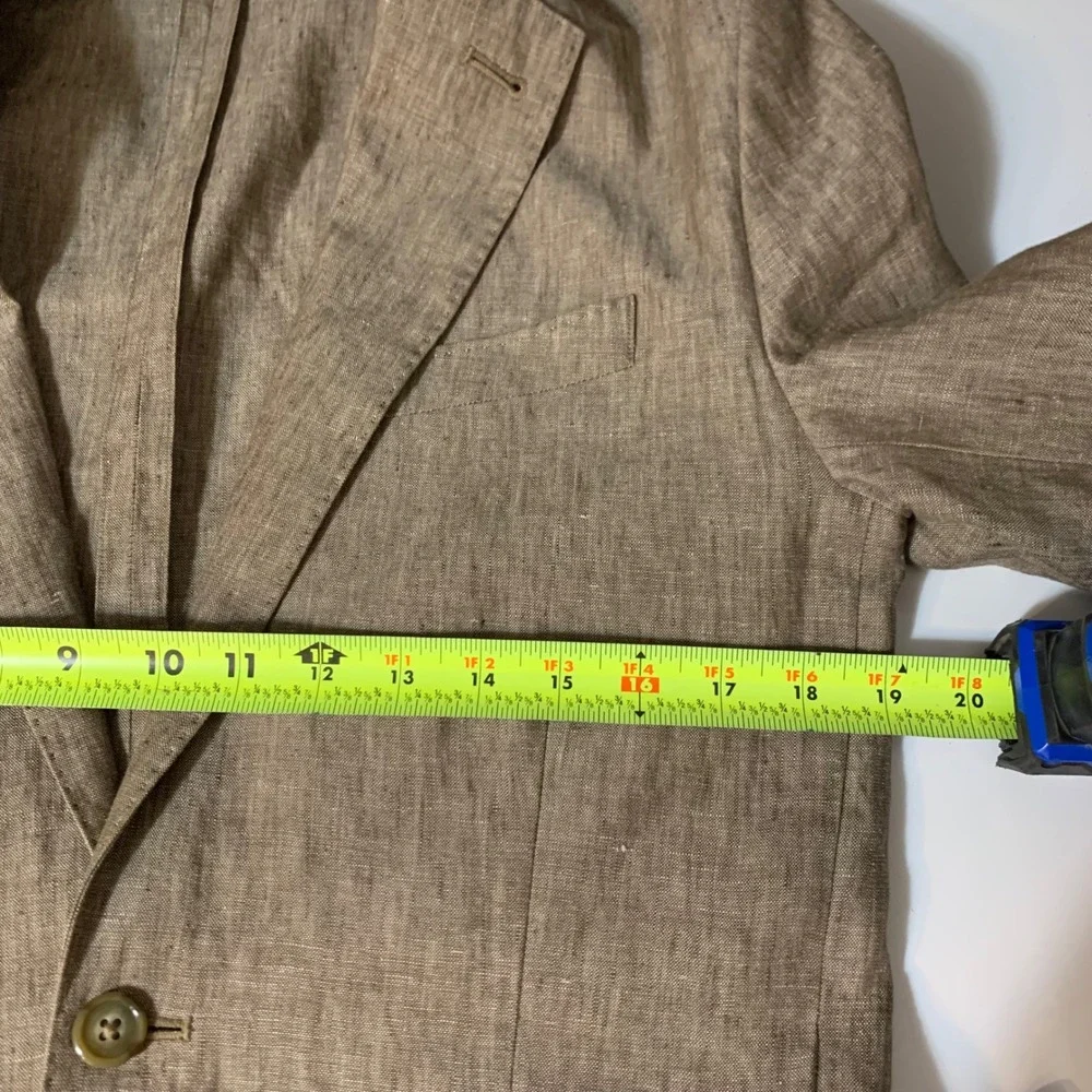 J. Crew Ludlow Slim-fit 36R Unstructured Suit Jacket Cotton-linen Blazer Brown
